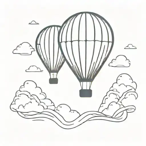 Hot Air Balloon tattoo design idea
