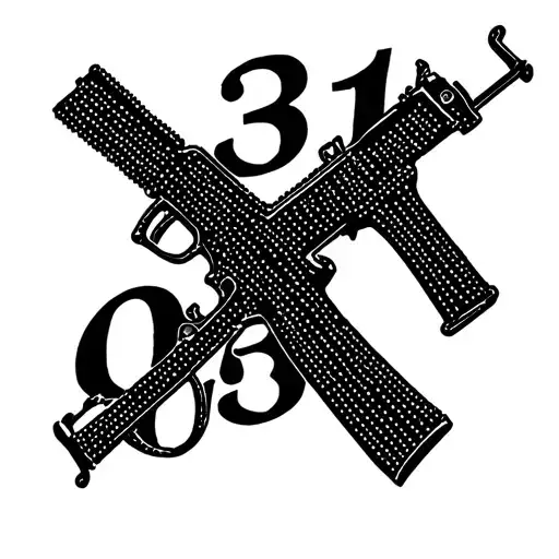 "0311" rifle crossed tattoo design idea