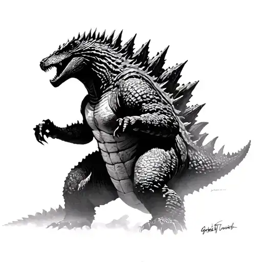 godzilla tattoo design idea