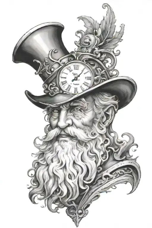 father time tattoo design idea