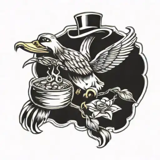 drunk duck on cocain tattoo design idea