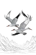 two cranes flying together tattoo design idea