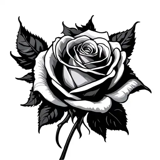 rose and invincible  tattoo design idea