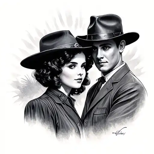 Bonnie And Clyde tattoo design idea