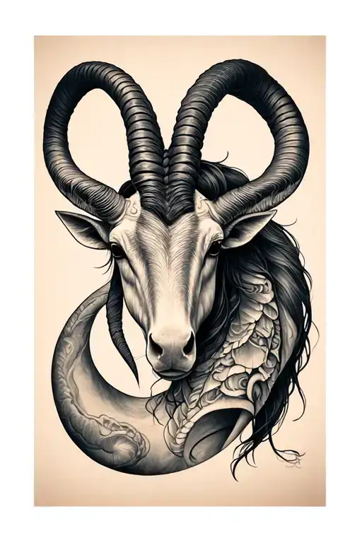 Cancer And Capricorn Combined tattoo design idea