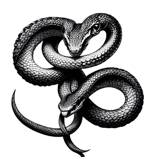 snake triple Libra symbol tattoo design idea
