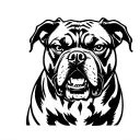 angry pitbull silouhette tattoo design idea