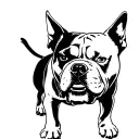 angry pitbull silouhette tattoo design idea