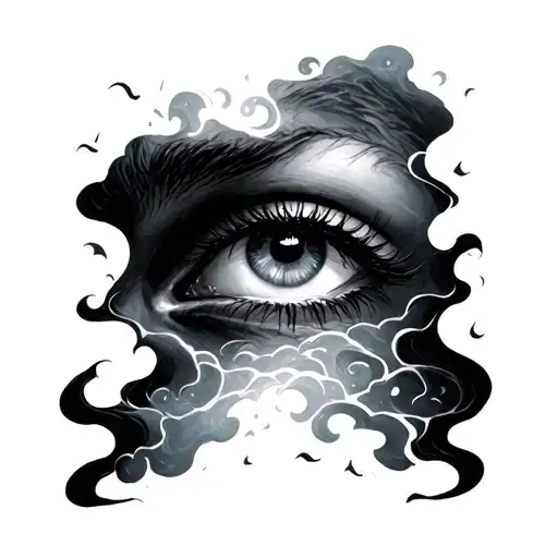 storm under the eyelids tattoo design idea