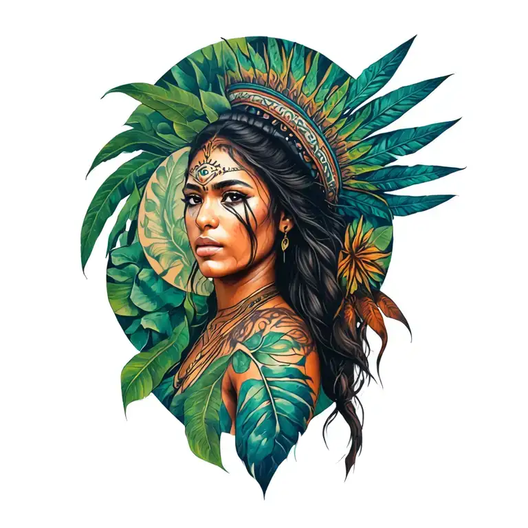 It could create a tattoo focused on the Amazon. mixing strength, ancestry and wild nature. tattoo design idea