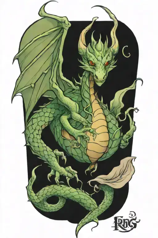 lord of the rings dragon tattoo design idea