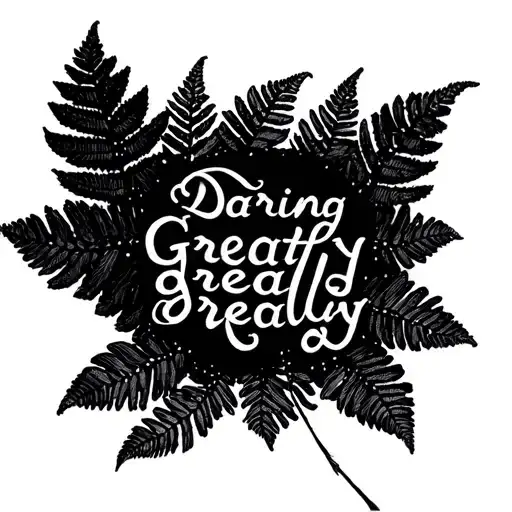 "Daring greatly" fern leaf tattoo design idea