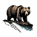 bear with California state outline tattoo design idea