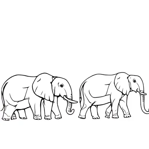 4 elephants walking but one is off to the side but each elephant has an initial under  tattoo design idea