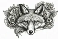 fox head tattoo design idea