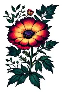 fllowers and herbs intertwined tattoo design idea