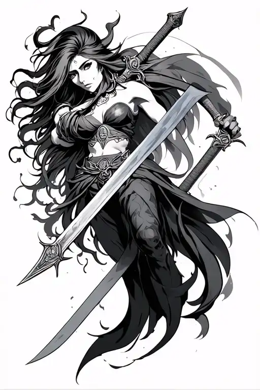 Anime full leg tattoo using seven deadly sins, attack on Titian, demon slayer, sword art online tattoo design idea