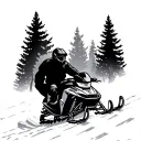 snowmobiling wisconsin outline with trees tattoo design idea