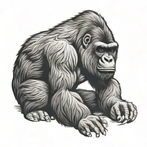 Japanese gorilla tattoo design idea