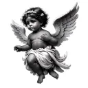 African American cherub angel tattoo design idea
