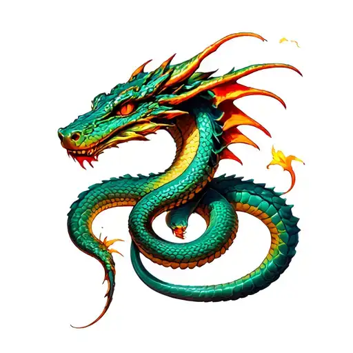 dragon snake steampunk inspired tattoo tattoo design idea