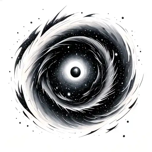 interstellar black hole tattoo design idea