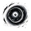 interstellar black hole tattoo design idea