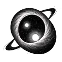 interstellar black hole tattoo design idea