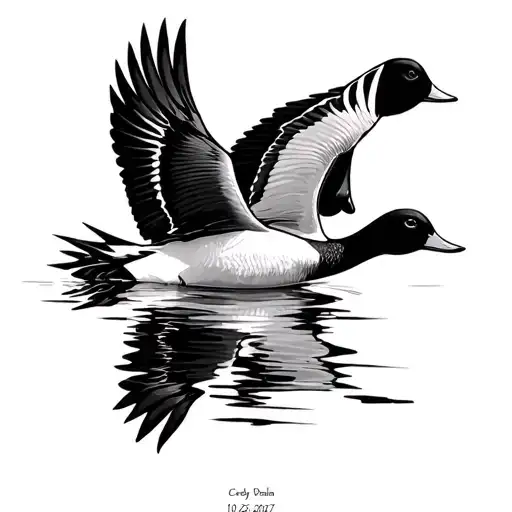"Cody Rohan 10-26-2007" waterfowl flying towards tattoo design idea