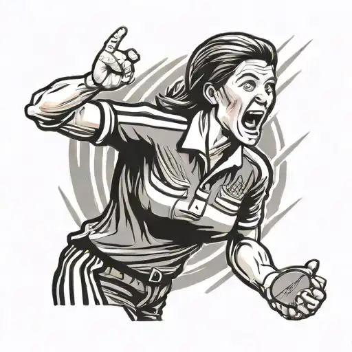 female rugby referee signaling not straight tattoo design idea