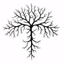 Smooth, branching lines like soft energy veins or delicate roots. Organic and calm, no shading, natural anatomical flow. tattoo design idea