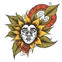 elvis star italy sunflower surrounded tattoo design idea