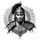 General Maximus, from the movie Gladiator, in blackwork tattoo tattoo design idea