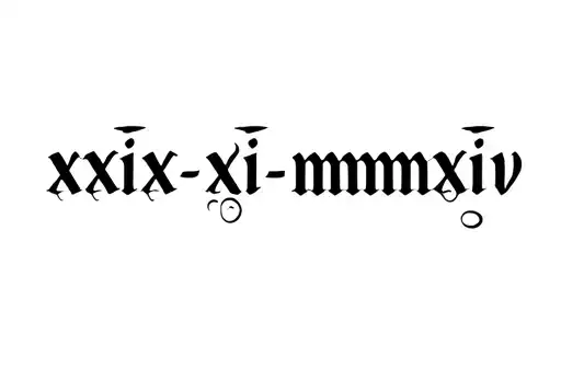 " xxix-xi-mmxxiv" tattoo design idea