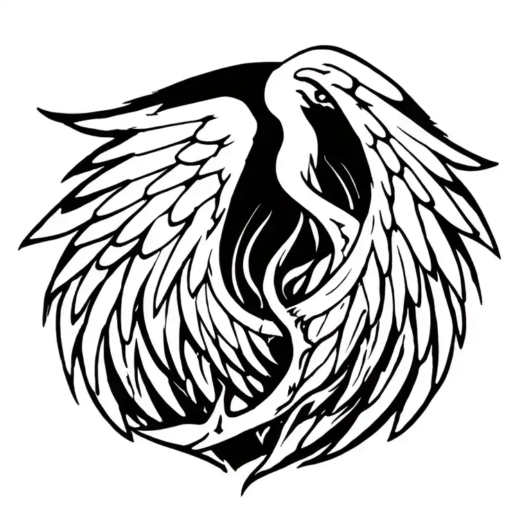 Bone wings flying tattoo design idea