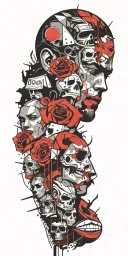 comic strip tattoo design idea