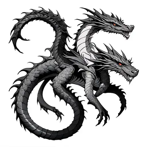 Jormungandr Dragon Ouroboros tattoo design idea