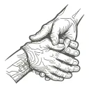 Hands puting cuffs to each other tattoo design idea