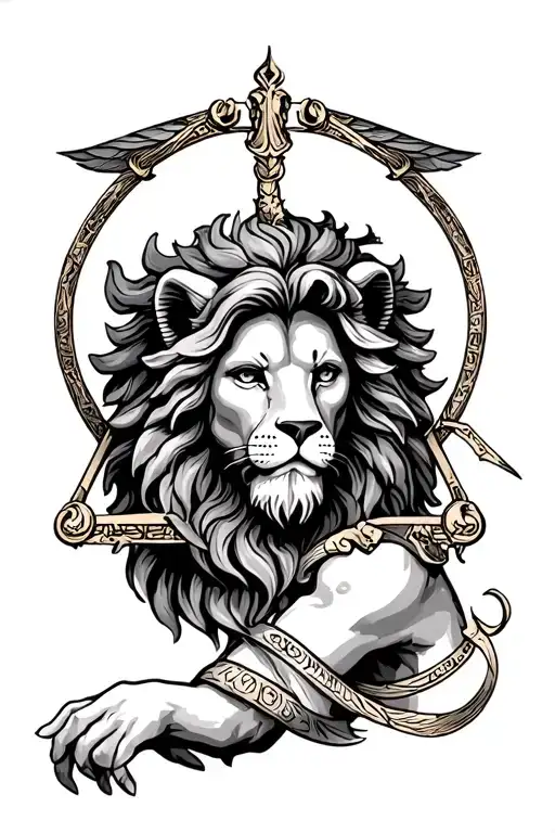 Libra and aslan arm tattoo design featuring tattoo design idea