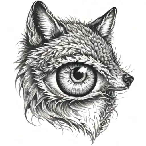 wolf eye looking tattoo design idea