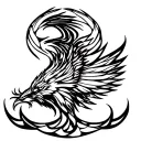 Phoenix rising from flames tattoo design idea