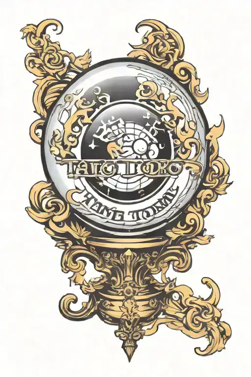 Crystal ball with the words tattoo design idea