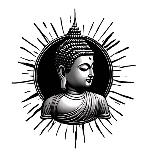 side facing buddha praying with eyes closed on the forearm tattoo design idea