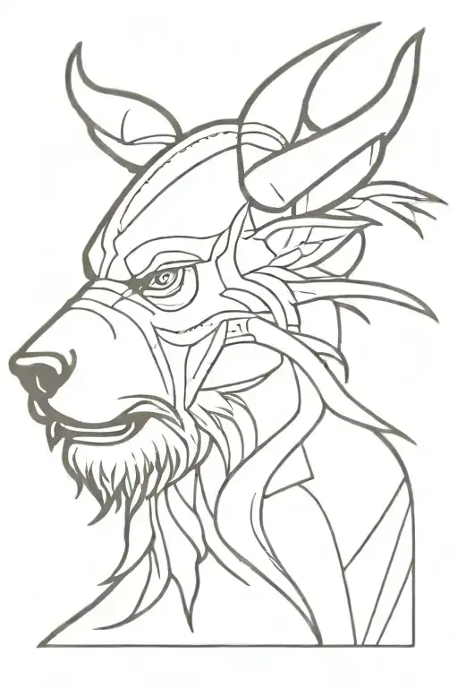 angry Viking bear head profile holding tattoo design idea