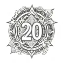 BLACKWORK Chicano style tattoo with the number 2004 in the image. tattoo design idea