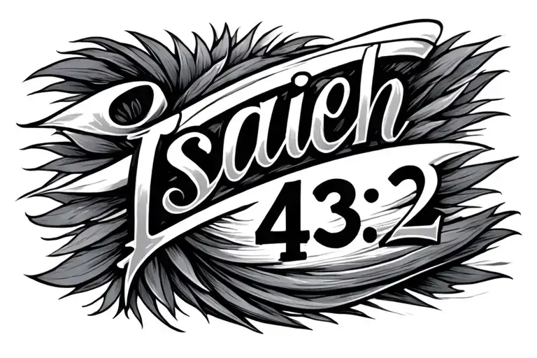 "Isaiah 43:2" dainty wave tattoo tattoo design idea