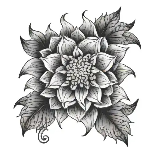 Dahlia Mandala tattoo design idea