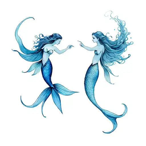 pisces mermaids forming the pisces fish tattoo design idea