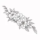 hydranga patchwork sleeve tattoo design idea