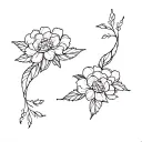 hydranga patchwork sleeve tattoo design idea